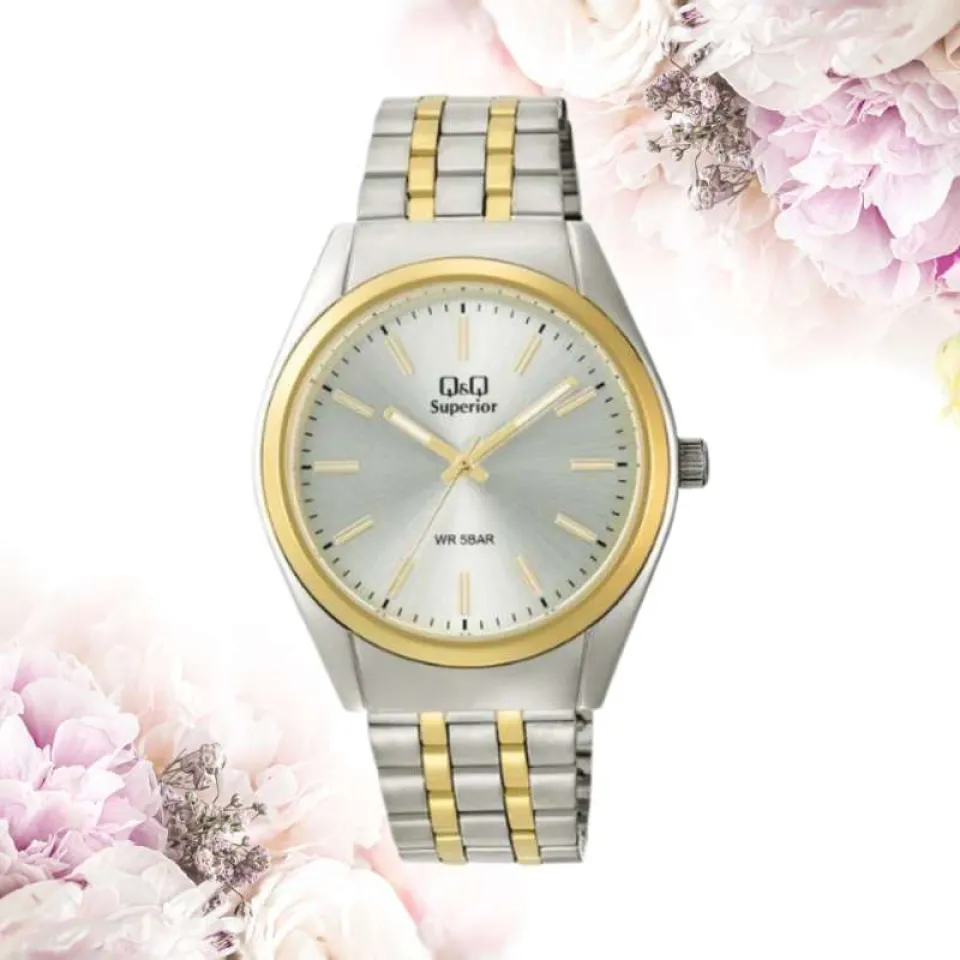 Q&Q S25A002PY Unisex Two-Tone Round Watch
